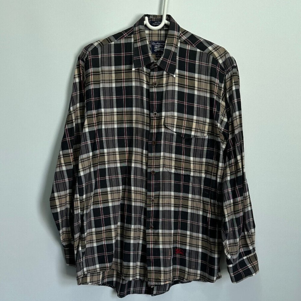 Burberrys Checkerd Button Down Shirt‎ Sz M